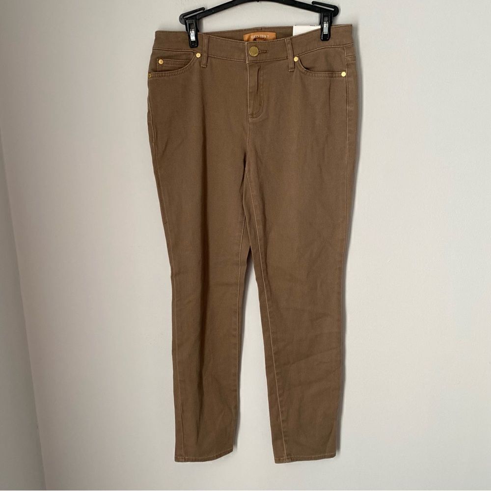 Ellen Tracy Women’s Betty Slim Ankle Straight Fit Brown Denim Pants size 2